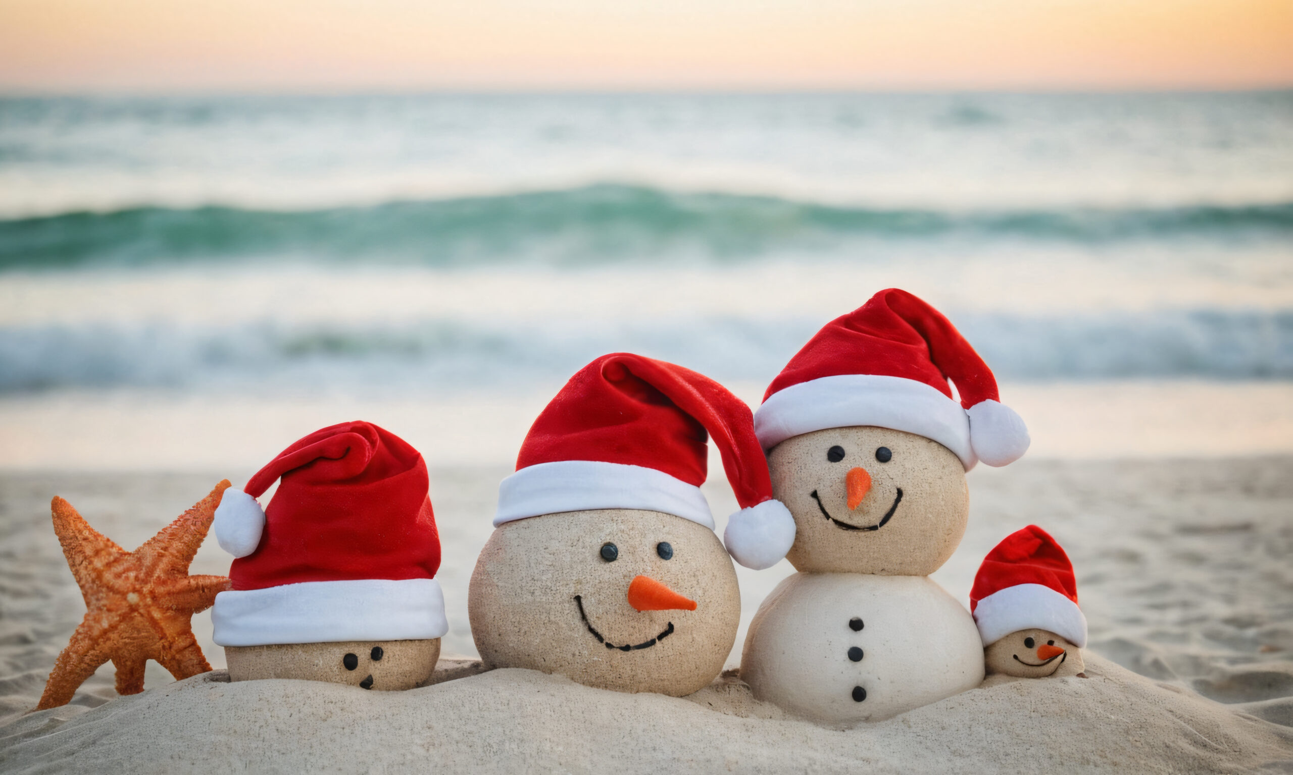 santa claus on the beach christmas july characters